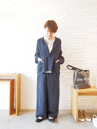 pas de calais / リネン先染シックシンストライプジャケット
